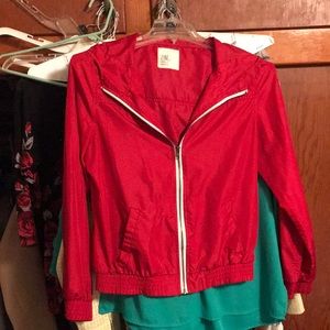 Red windbreaker